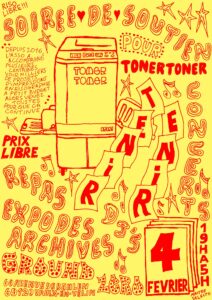 Affiche de soirée de soutien Toner Toner