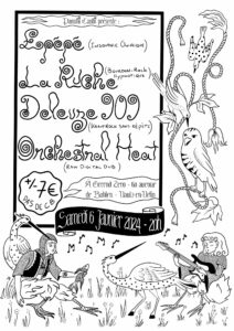 Affiche concert La Ruche + Epepe + Deleuze 909 + Orchestralheat